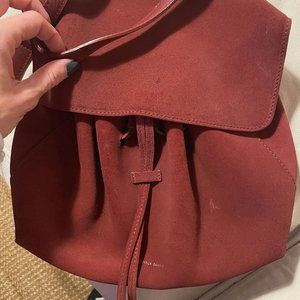 Mansur Gavriel Suede Mini Lady Bag in Burgundy
